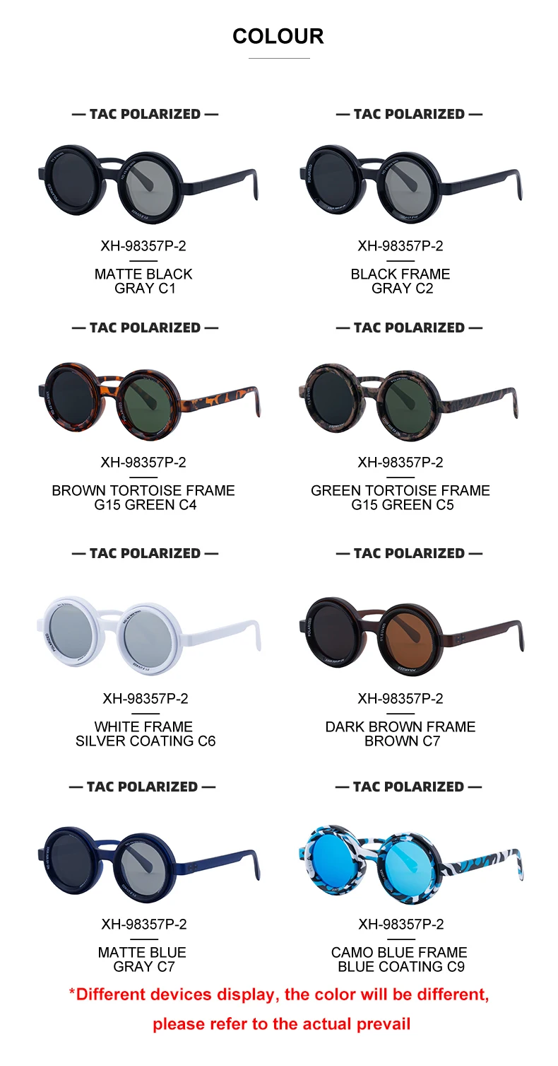 Polarisierte ND9 Verstellbare Dimm-Sonnenbrille für Herren 2026 Trendige Punk Runde Sonnenbrille UV400 Outdoor-Schutz Anglerbrille mit Filter – Detail 11