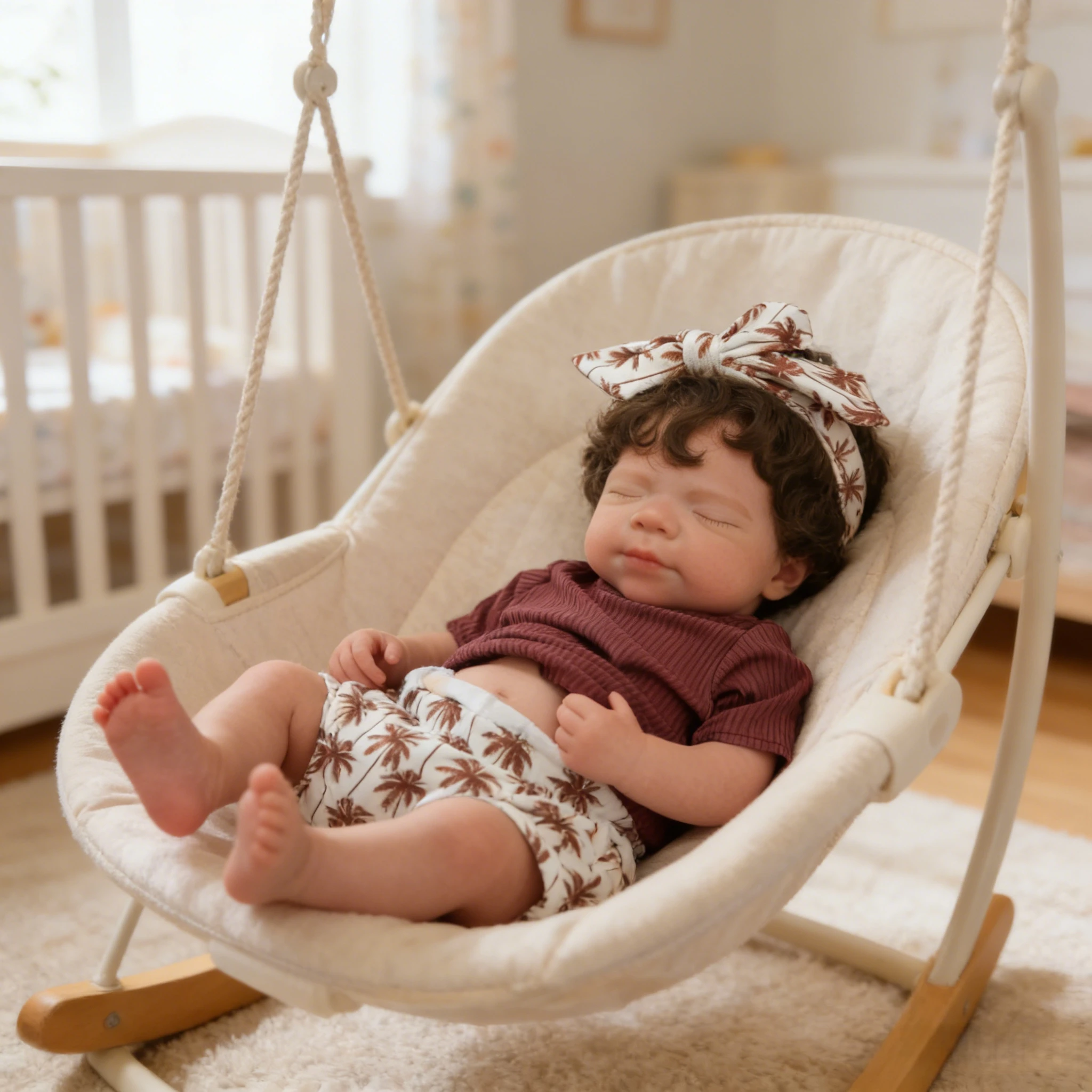 

18" Open Mouth All-silicone Reborn Baby Doll Handmade Lifelike Newborn Pascale with Rooted Curly Hair For Birthday/Holiday Gift