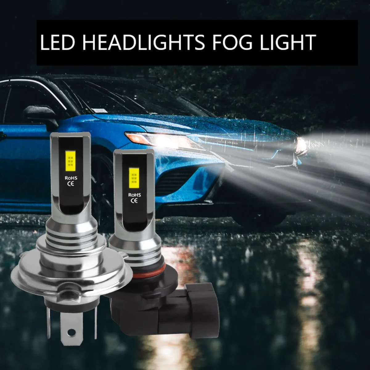 2Pcs H7 H4 LED Car Headlight Lamps 6000K 3000K 9005 HB3 9006 H8 H11 H1 Turbo Lights Auto Driving Fog Light Bulbs 12V 3570 Chips