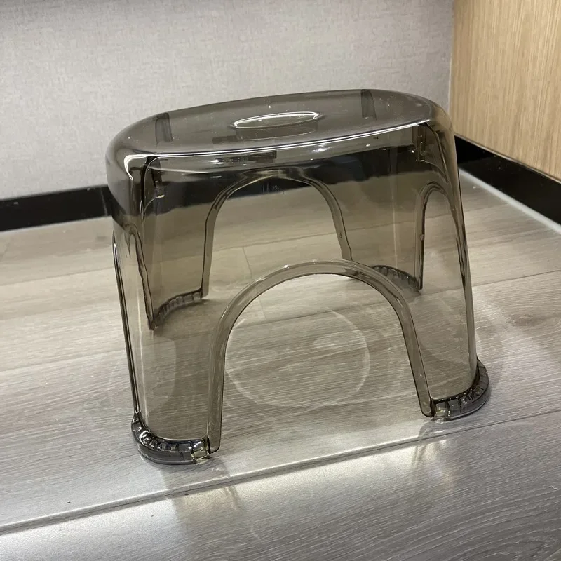 

Transparent Bench Bathroom Anti-skid Stool Couple Shower Stools Acrylic Family Living Room Small Ottomans PP Plastic Furniture