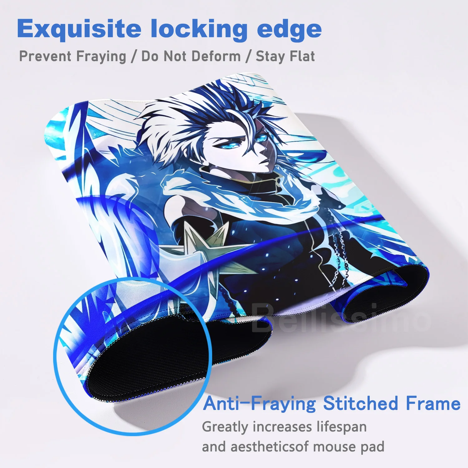 Japan Anime Figure Bleach Mouse Pad Large Desk Accessories Desk Pad Rubber Base Edge Mousepad Non-Slip Mousepad for Office view 4