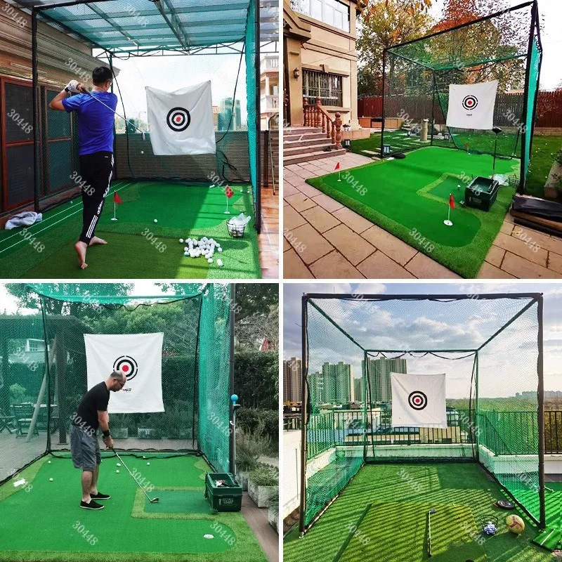 PGM Golf Practice Net 3x3x3m Large Net Chipping Training Net for Home Outdoor Use