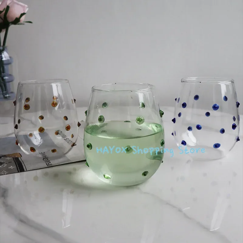 Irregular Dots Glass Design Mug Featured Mugs Tactile Wave Dots Milk Mugs Creative Decor Glass Cup Coffee Mug Cute Tumbler