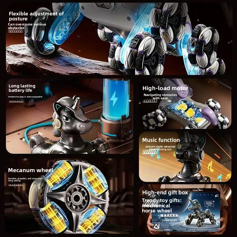 ม้าบังคับวิทยุ AI รุ่นใหม่ ปี 2026 - ของเล่นผาดโผนอัจฉริยะสำหรับเด็กผู้ชาย ของขวัญวันเกิดสุดเท่ ของเล่นสัตว์บังคับวิทยุพร้อมฟังก์ชันอัจฉริยะ