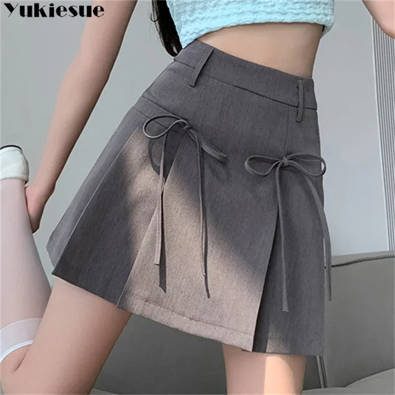 

Pleated Mini Skirts Women Korean Fashion 2023 Summer New Style Hotsweet Versatile High Waist Vintage Irregular A-Line Skirt