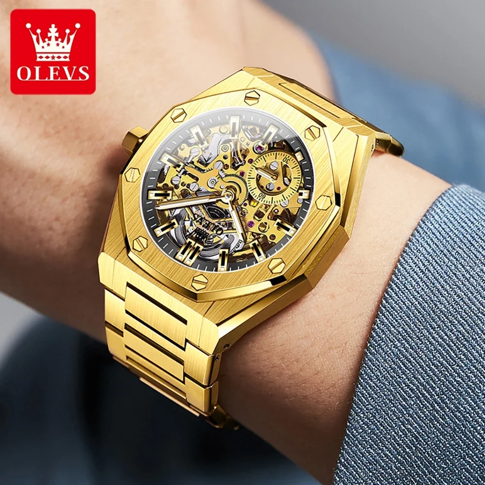OLEVS 6669 High Quality Luxury Automatic Men's Watches Stainless Steel Original Mechanical Watch for Men Casual Men's Wristwatch