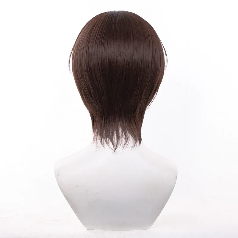 Fujioka Haruhi Haar Fujioka Haruhi Cosplay Perücke Ouran High School Host Club Fujioka Haruhi Dunkelbraune Perücke Hitzebeständige Perücken
