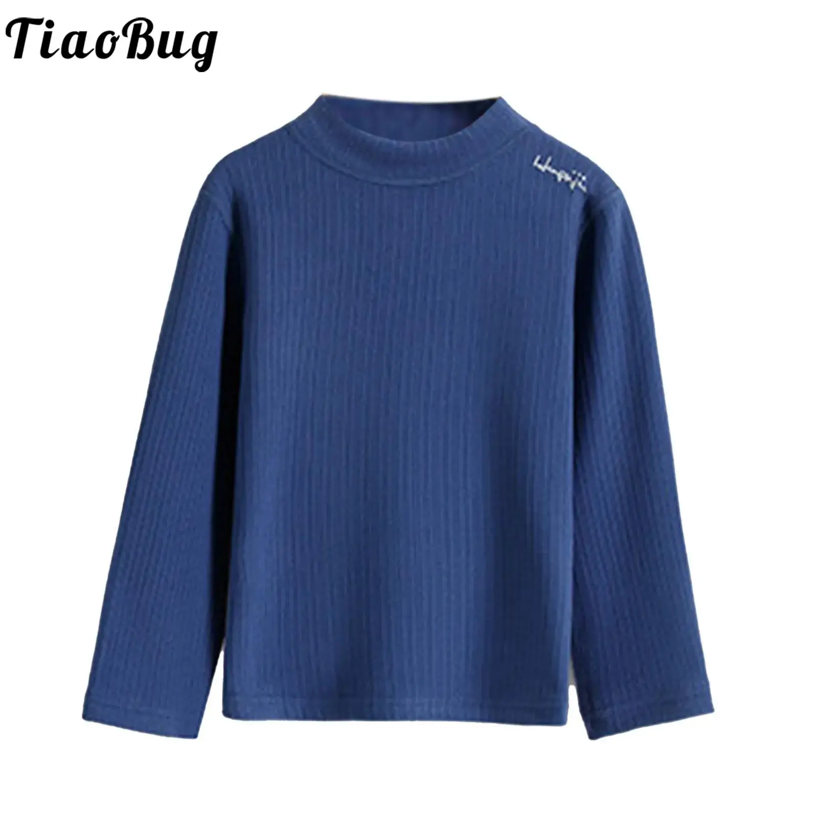 

Kids Boys Girls Ribbed Thermal Underwear Shirt Solid Color Undershirt Long Sleeve Pullover Tops Loungewear Homewear Nightwear