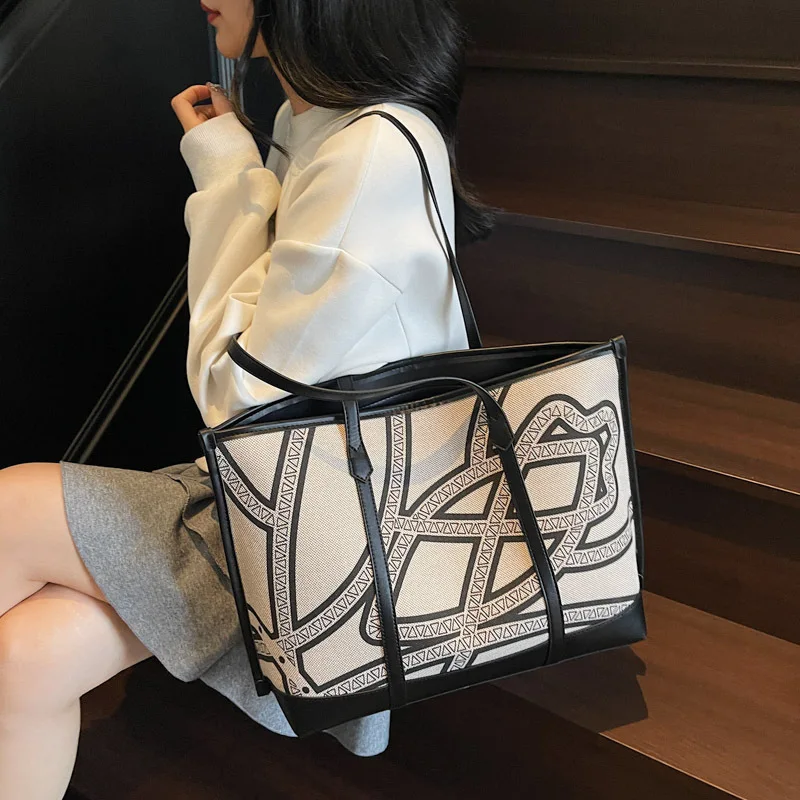 

2025 Korean Canvas Tote Bag for Women Minimalist Shoulder Crossbody Purse Fashionable Handbag