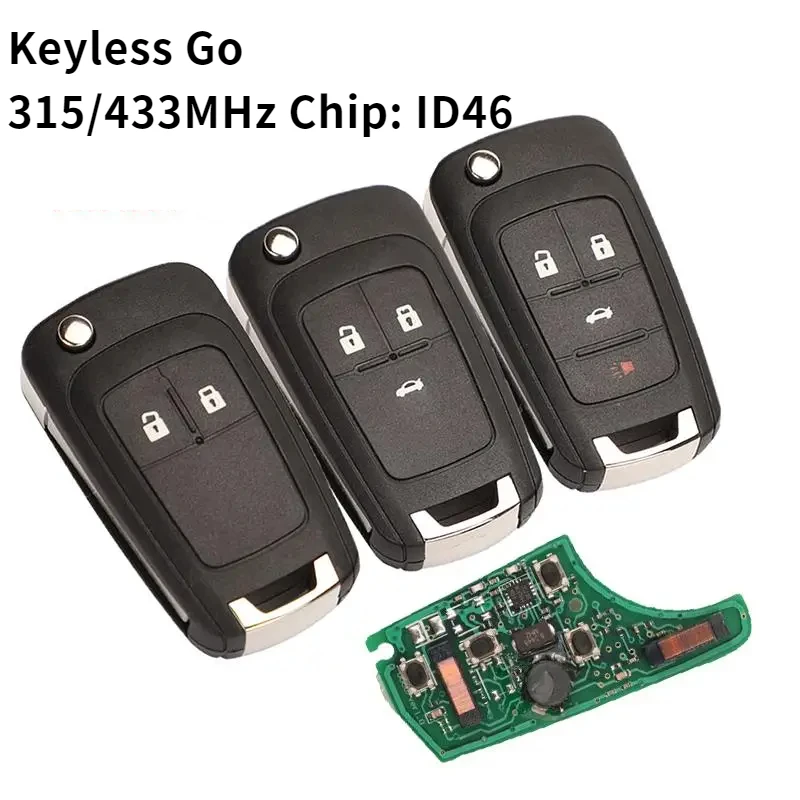 

315/433MHz ID46 KeylessGo Smart Remote Key for Chevrolet Cruze Aveo Orlando Trax Buick Lacrosse Encore Regal Verano Opel Vauxhal