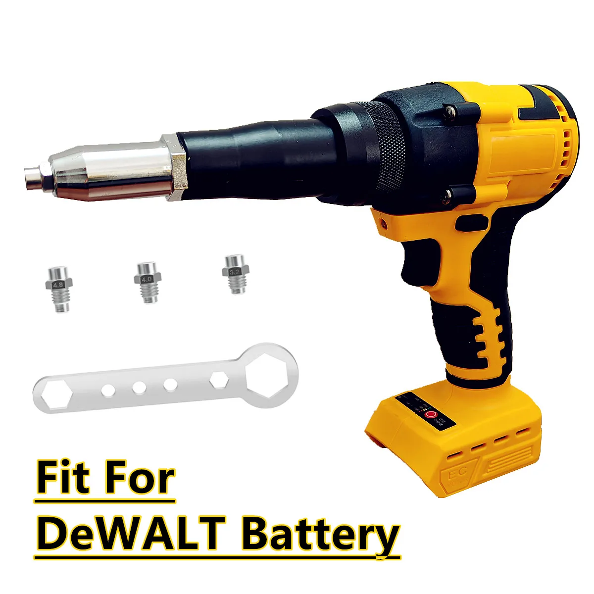 Ferramentas Elétricas Rebitadoras Automáticas, Pistola Rebite Sem Fio, Inserção de Broca, Bateria 20V, Sem Escova, Ajuste para Dewalt, 2,4-4,8mm