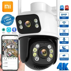 Xiaomi 8MP PTZ kamera Wifi na zewnątrz noktowizor podwójny ekran wykrywający ludzi 4MP ochronny zabezpieczający CCTV kamery IP