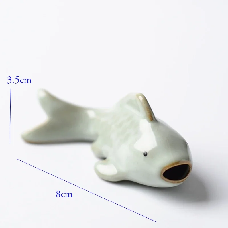 The Ru Kiln Iln Carp Mini Clay Tea Pet Ceramic Tea Decoration Lovely Porcelain Living Room Figurines & Miniatures for Home Decor