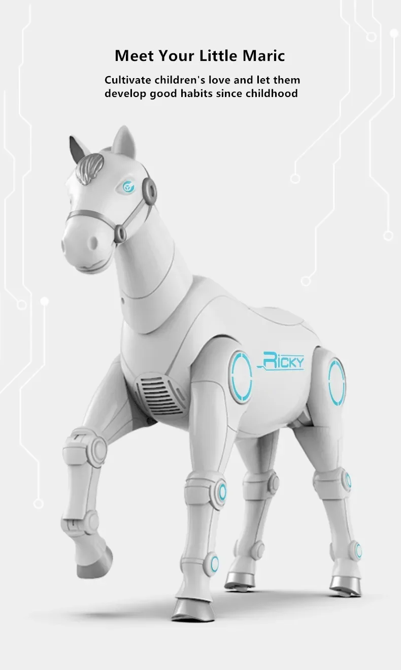 Caballo de alta simulación RC Animal Voice 2,4G Control remoto juguetes de caballos mecánicos inteligentes pueden hablar música canto bailar mascotas