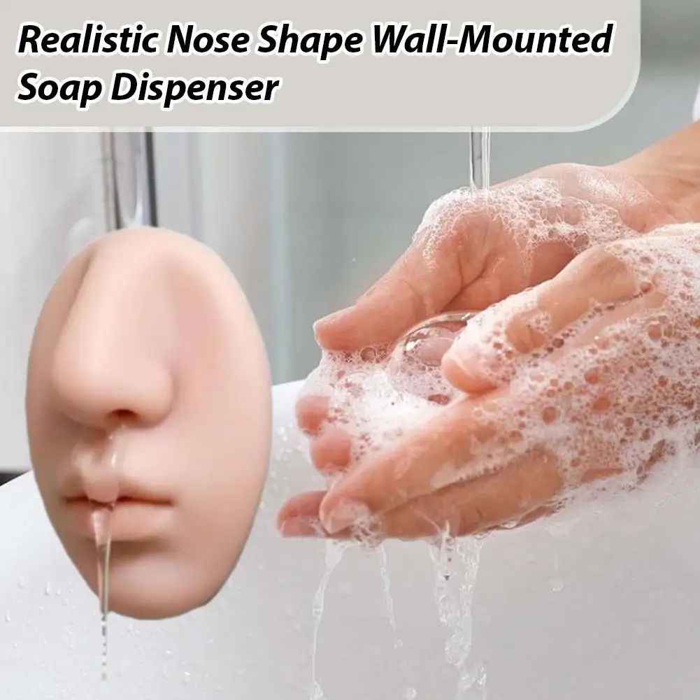 

Silicone Soap Liquid Squeeze Dispenser Refillable Funny Nose Shape Soap Dispenser Hand Soap Holder