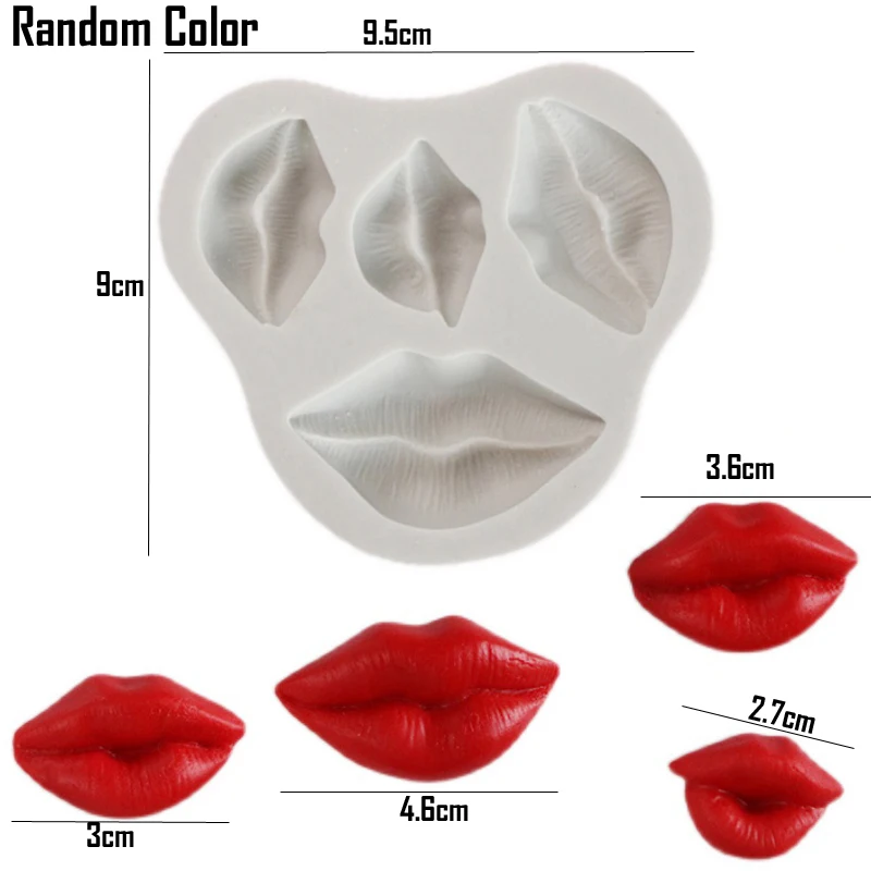 Red Lip Mouth Silicone Chocolate Mold 3D Valentines Moulds Cookie Sugar Candy Fondant Cake Decoration Baking Clay Form M2627