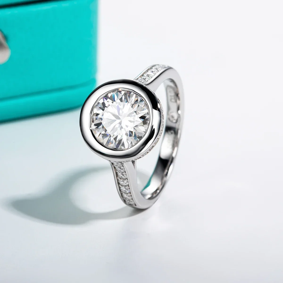 FCGJHW 3ct D Color Moissanite Bezel Engagement Wedding Ring GRA S925 Sterling Silver Rings For Women Cer Jewelry Wholesale 2026