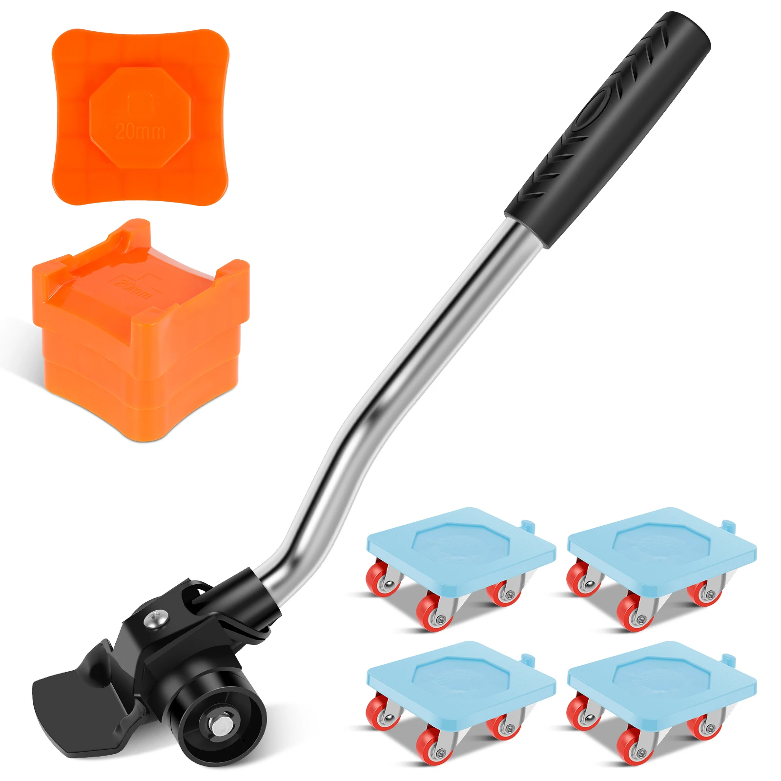 Furniture Lift Mover Tool Set 880 LBS 360° Rotatable Wheel Heavy Duty Furniture Mover Set Furniture Dolly and Lifter Tool