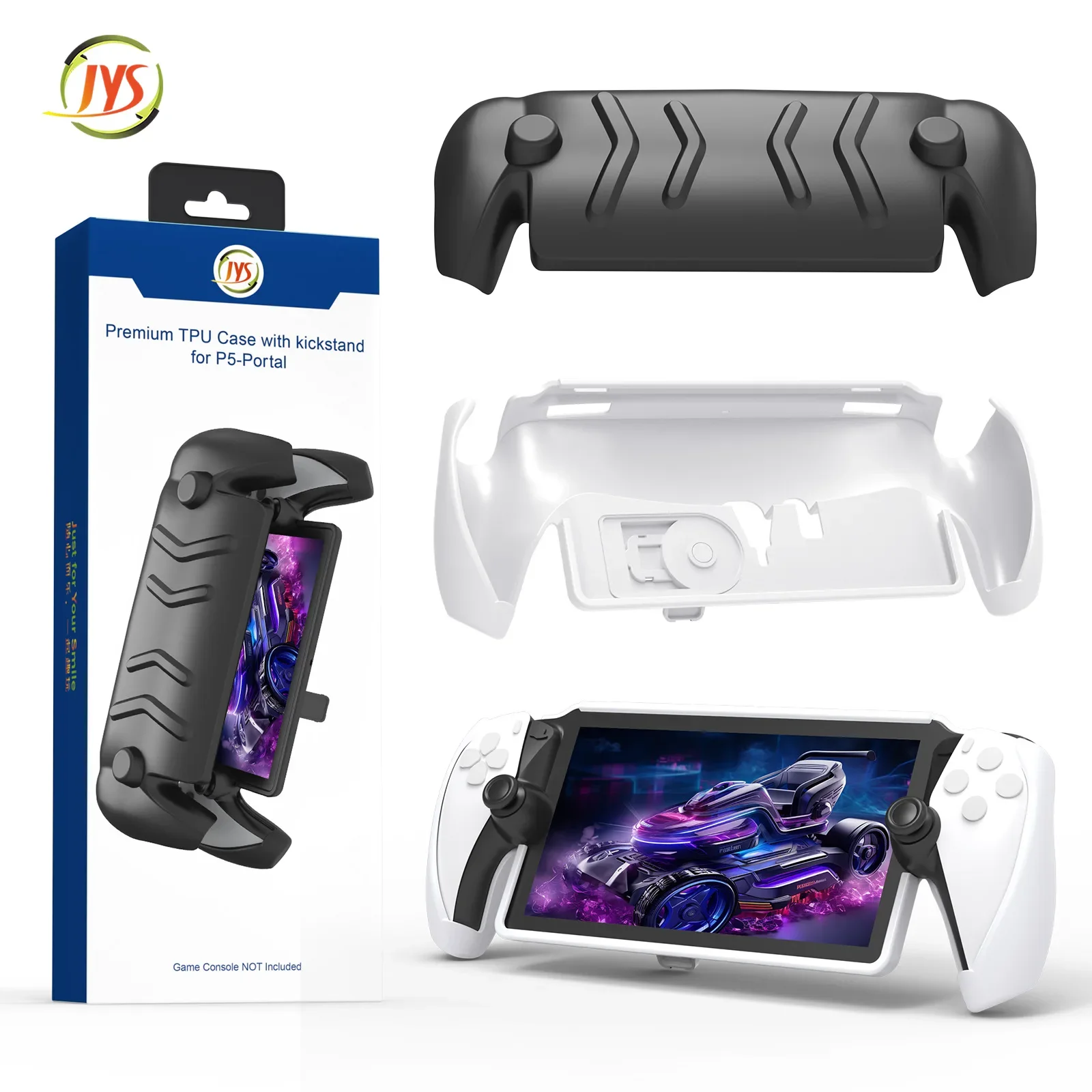 JYS-P5188 For PS5 Portal handheld full TPU protective case with folding bracket detachable surface cover anti drop protection