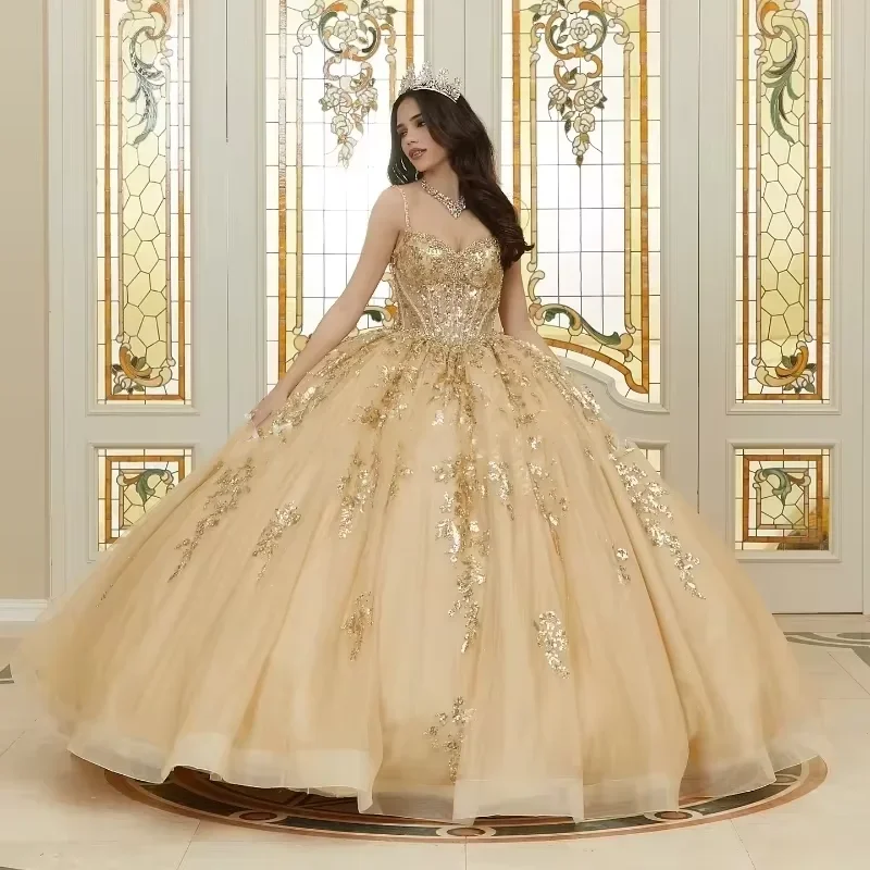 

Customized Ball Gowns Quinceanera Dresses for Girls Sweetheart Appliques Lacing up Bow Vestido De 15 Vestidos de quinceañera