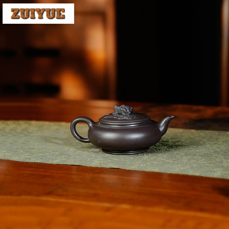 270ml High-end Yixing Purple Clay Teapots Master Handmade Golden Toad Pot Raw Ore Purple Mud Tea Maker Kettle Zisha Tea Set Gift