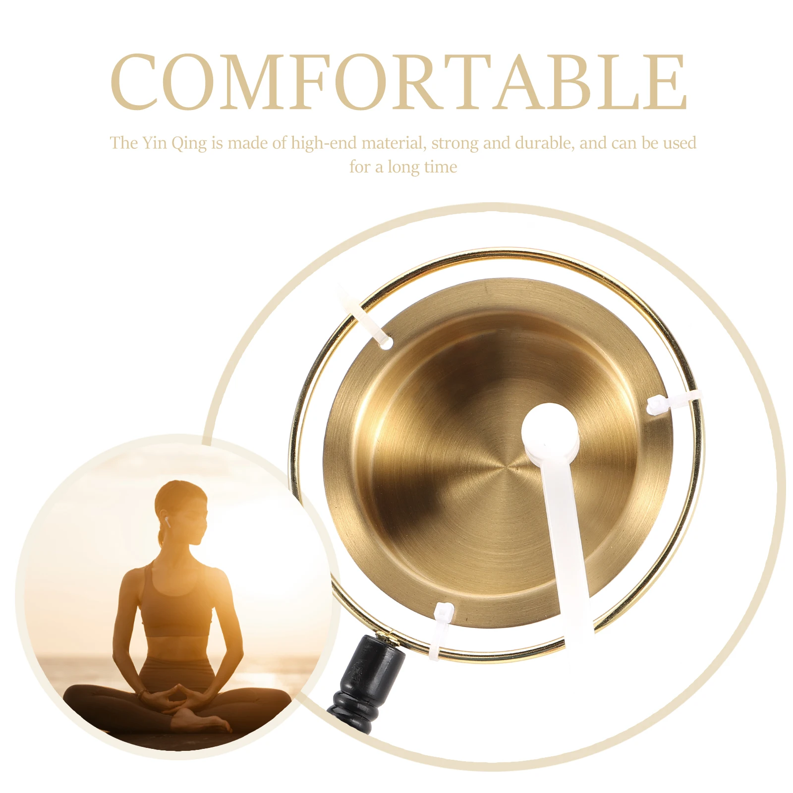 

1Set Delicate Copper Yin Qing Buddhism Supply Meditation Sound Chime Fine Craftsmanship Crisp Pleasant Sound Loud Heavy Attract