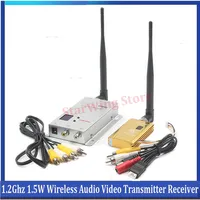 FPV 1.2Ghz 1.5W Wireless Audio Video Transmitter Receiver Digital Display 1500mW 8CH Transmitter 12CH Receiver DC 12V For Drone