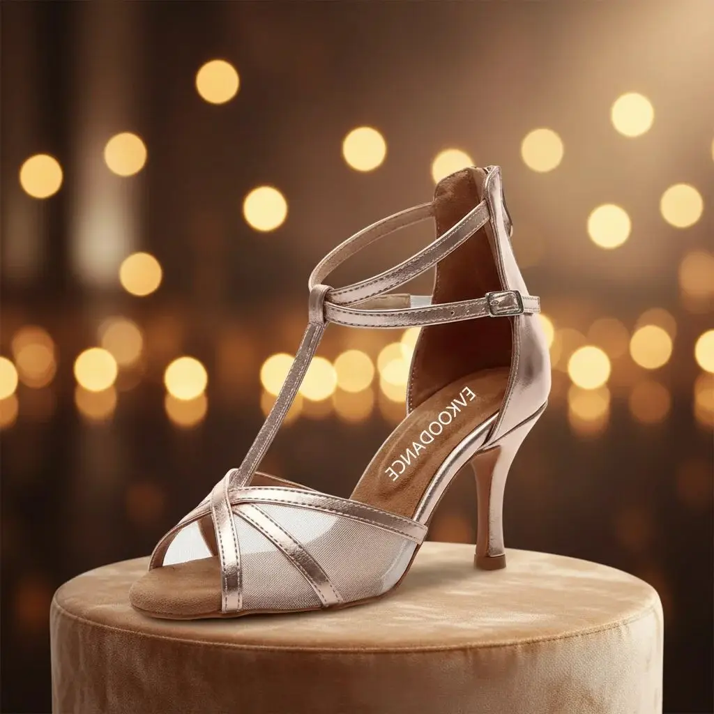 Practice Dance Shoes Women 10cm Gold PU Latin Salsa Shoes Sexy Salsa Ballroom Dance Shoes Girls Sneaker Party Dancing Shoes