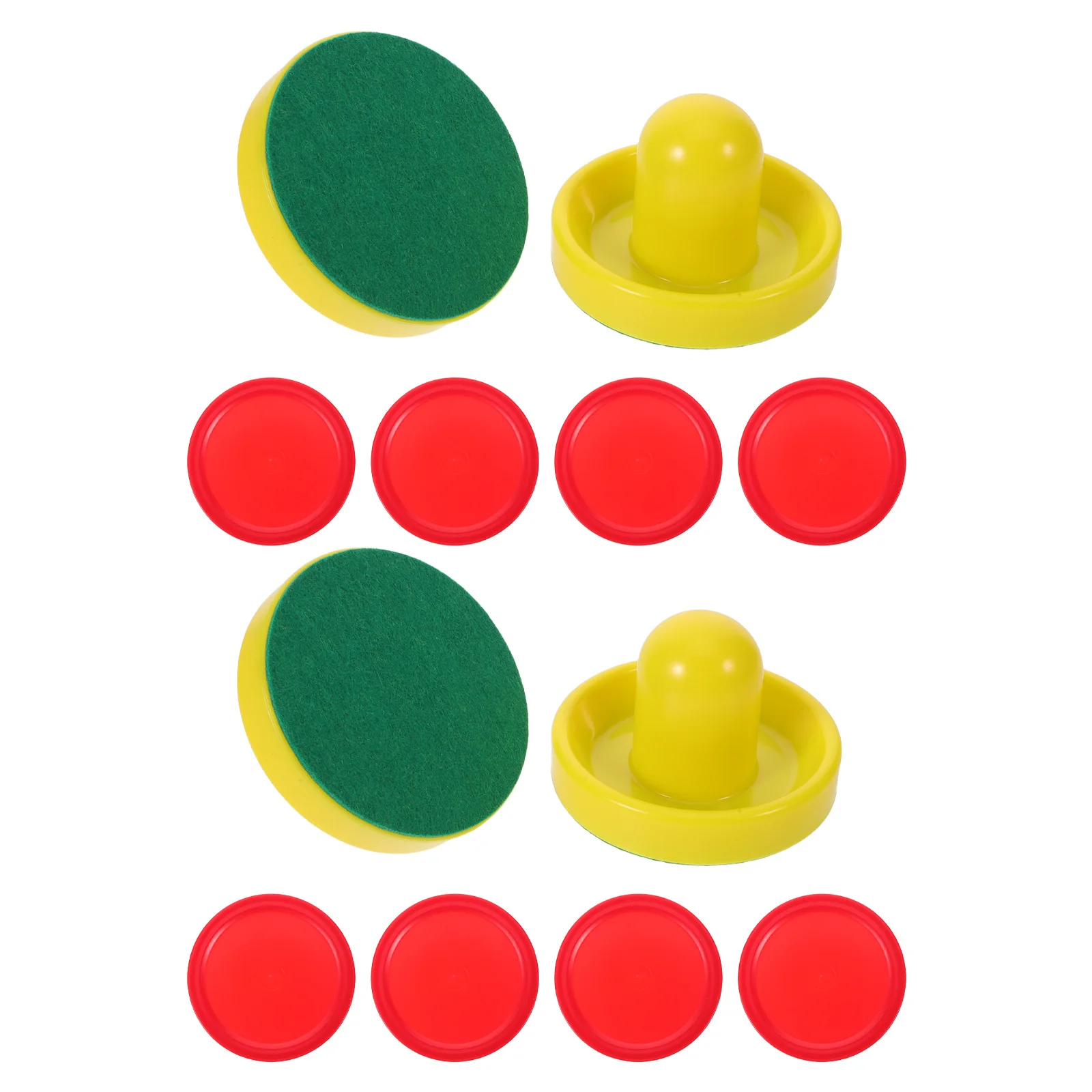 

2Sets Table Hockey Accessories Air Hockey Pucks Pushers Plastic Indoor Game Replacement Parts Adhesive Pads for Home Recreation