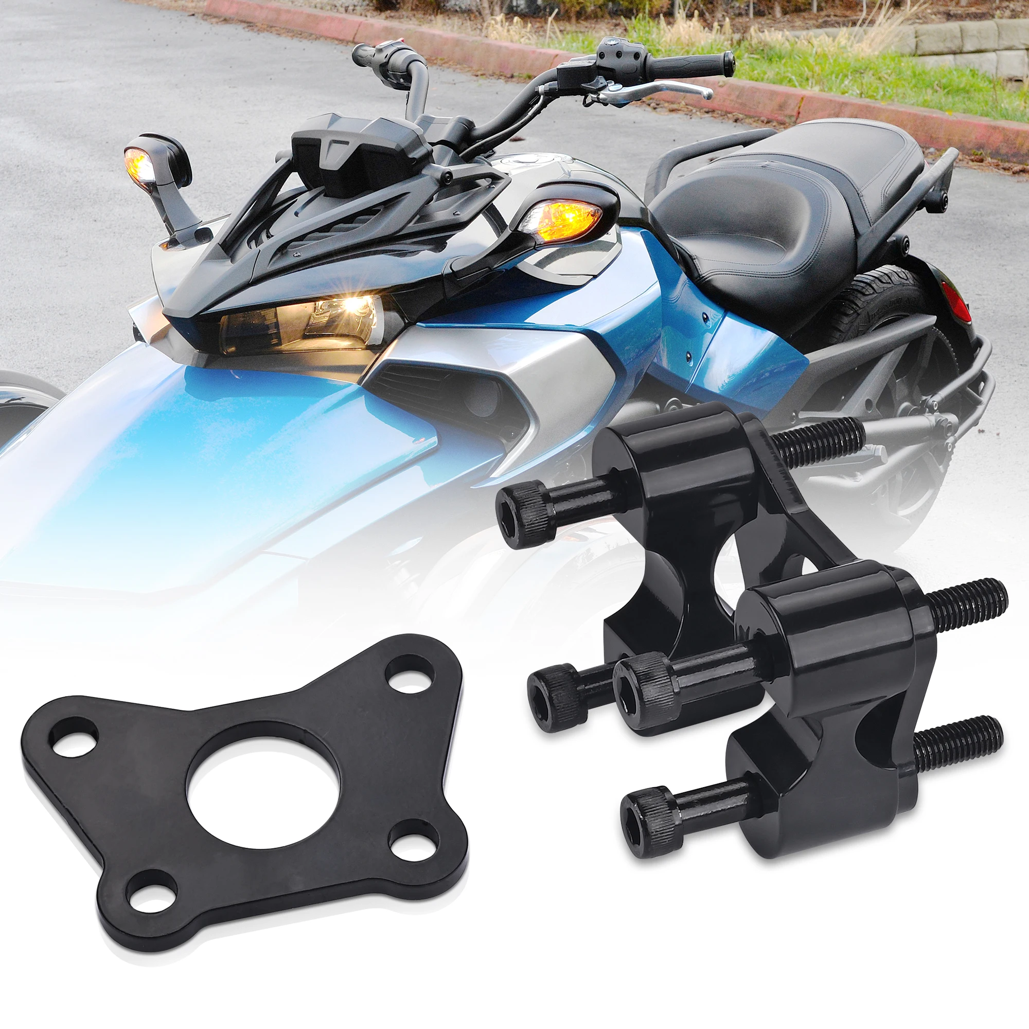 Black For Can Am Spyder Handlebar Riser, Sresk Aluminum RT Handle Bar Riser Extension Kit For Can-Am Spyder RT RTs 2020-Newe