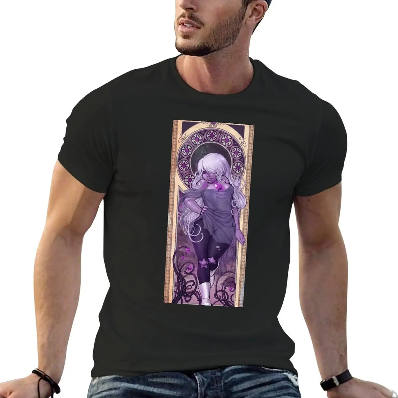 Amethyst Mucha T-Shirt Anime t-shirt valentines boutique clothes hippie clothes T-shirts man sweat shirts, men