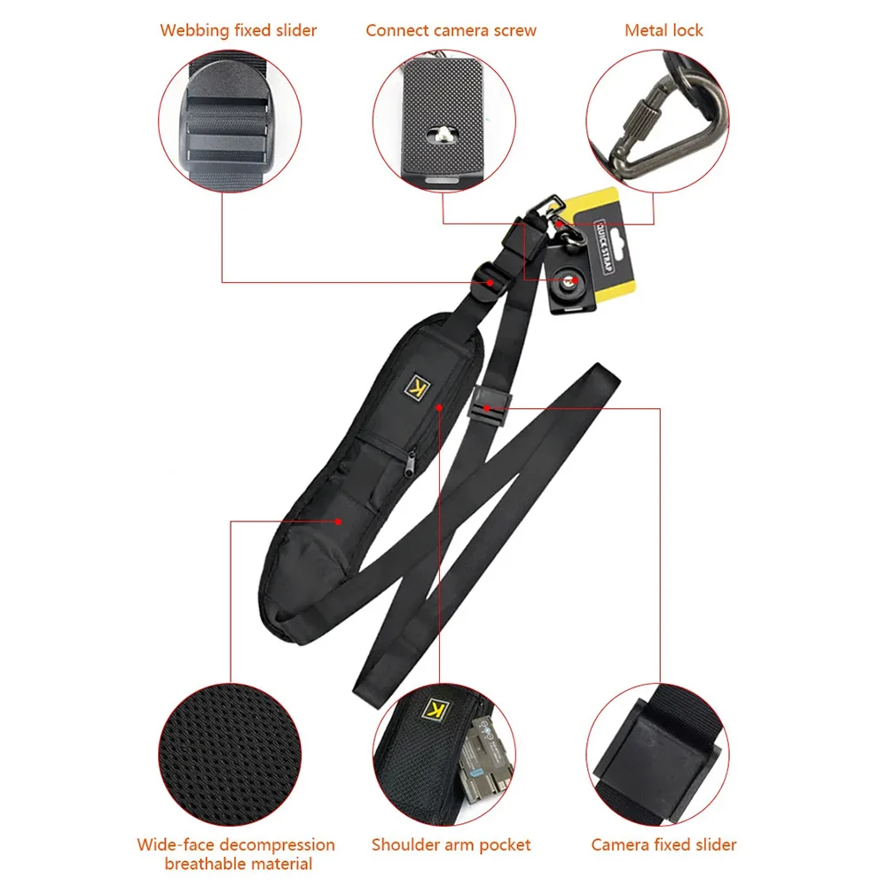 Przenośna regulacja Pasek na ramię do aparatu Mocowanie lustrzanki Szybki pasek do paska Pasek na szyję Akcesoria do aparatu fotograficznego