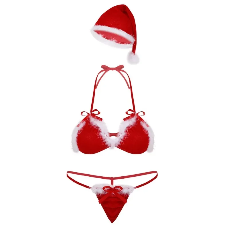 Sexy Lingerie Bikini Set Christmas Uniform Temptation Pajamas Women Skirt Cosplay Role-playing Women\'s Suit Anime Lingerie Porn