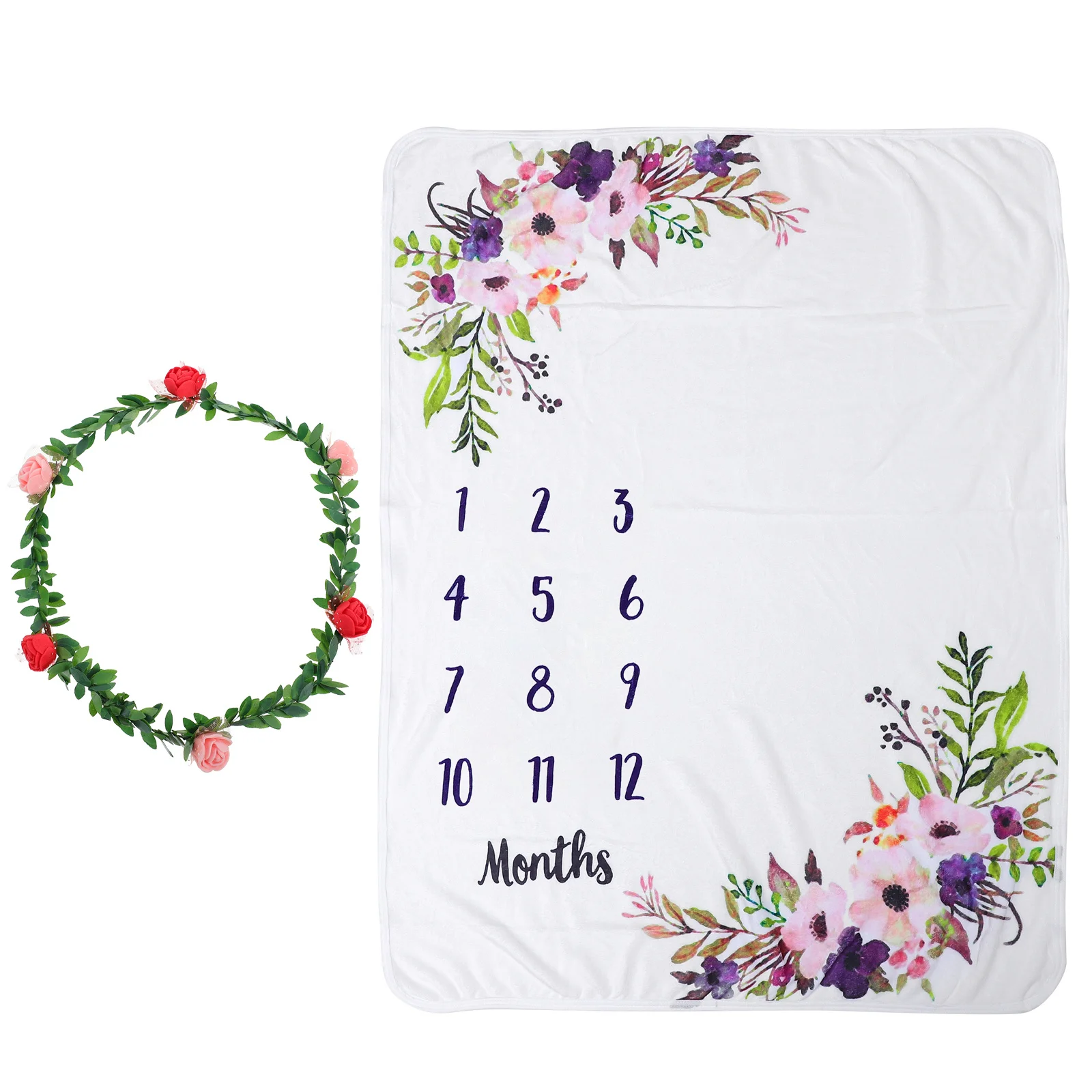 1 مجموعة الطفل بطانية شهرية 1-12 أشهر كبيرة التصوير الدعامة الوليد النمو المقتفي البساط مشرق تتلاشى مقاومة ل