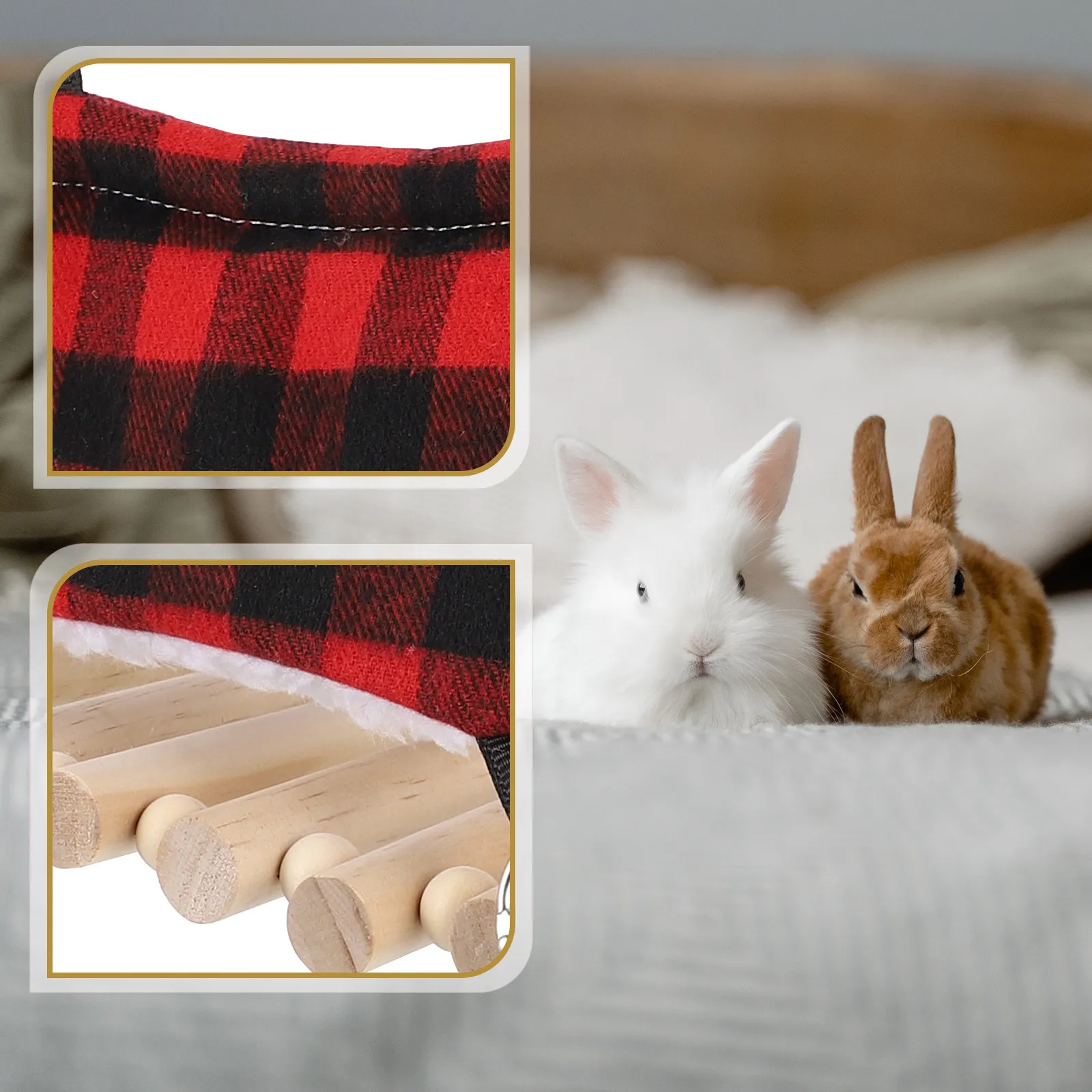 

1Pcs Heavy Duty Hamster Cage Nest Warmth Retaining Pet Bed for Mice Guinea Pigs Soft Safe Indoor Shelter Buckle