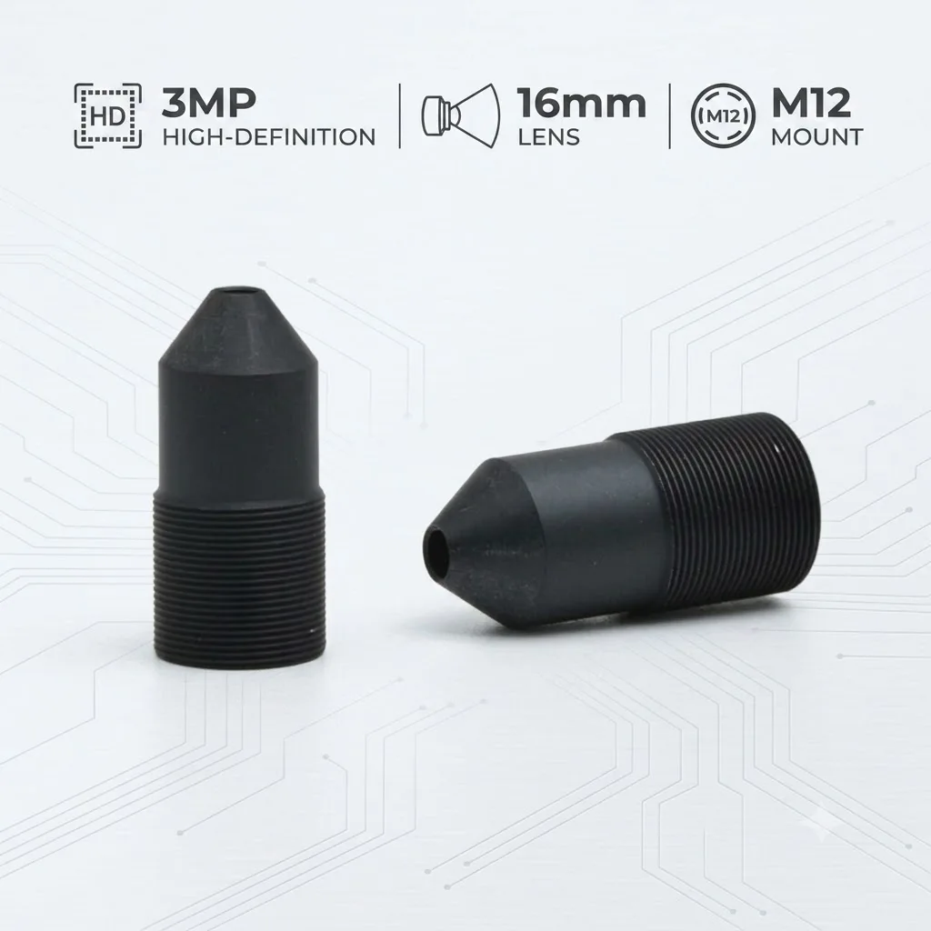 M12 Cone Pinhole Lens 3MP HD 16mm F1.8 1/2.7 Inch IR Night Vision for CCTV Security System