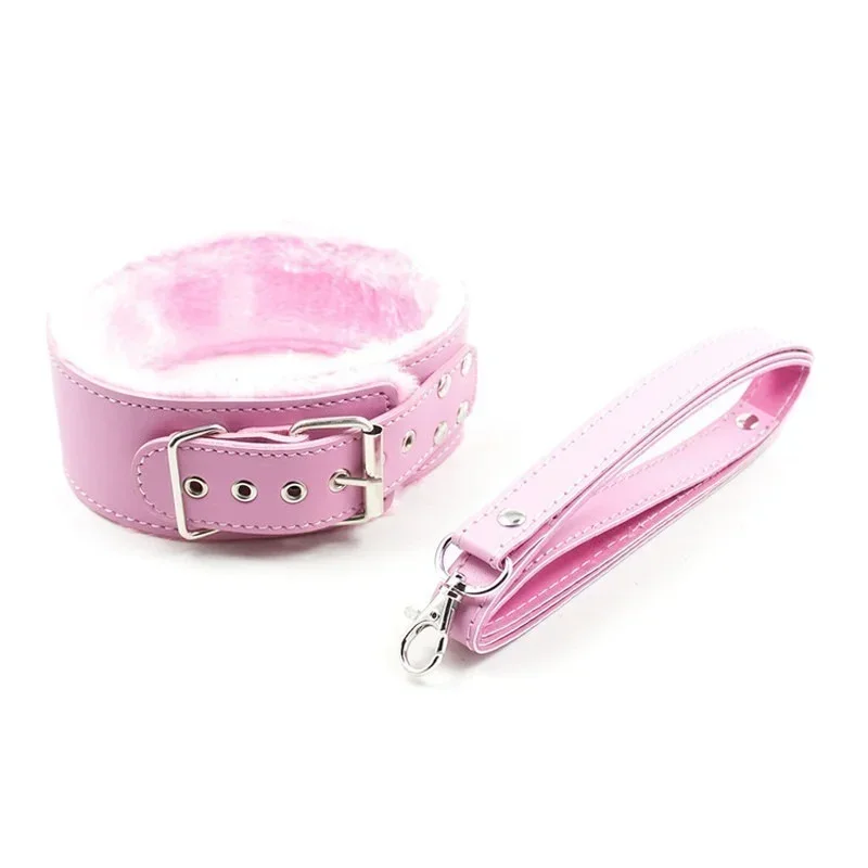 HotX PU Leather Pink Handcuff Wrist Ankle CuffS Restraints Bondage Adult Games Sex Toy Bondage Exotic Sex Toys for Couple