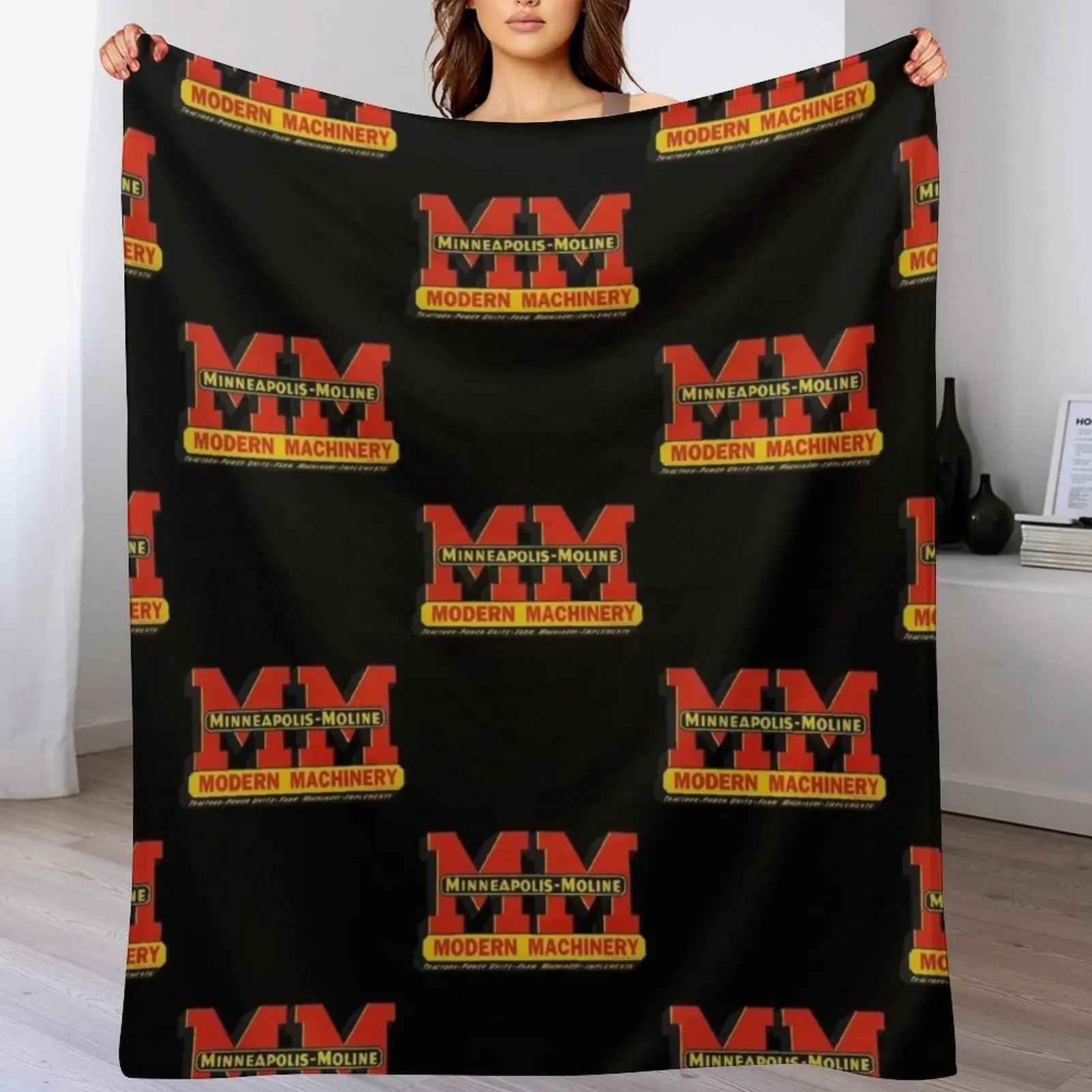 

minneapolis moline Throw Blanket Flannel Fabric Bed Tourist Blankets