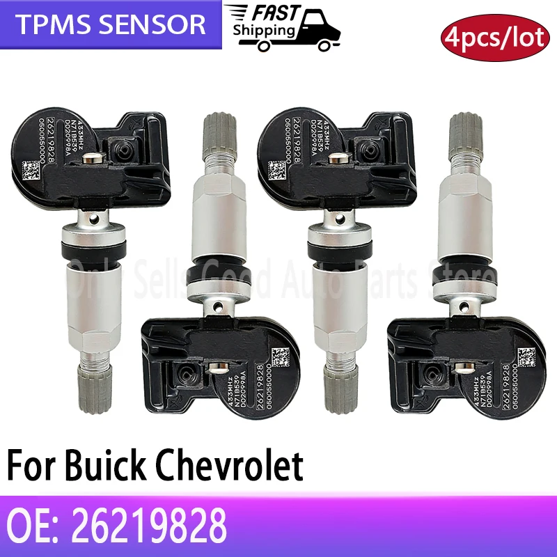 4 Uds 26219828 TPMS Sensor de presión de neumáticos para Chevrolet Tracker Cruze Cavalier Tracker Onix para Buick Encore Verano Pro GL6 GL8