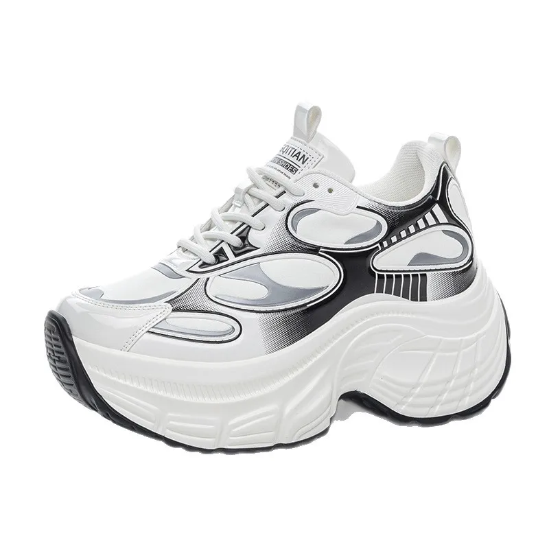 

Fujin/женские массивные кроссовки 9 см, кроссовки на платформе, женская повседневная обувь на танкетке, обувь для папы, летняя обувь, весна-осень