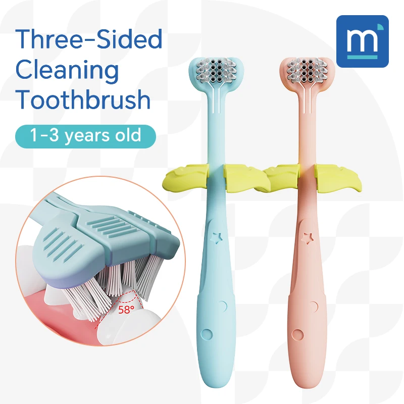 1/2 Pieces, Kidsren\'s Three-Sided Toothbrush/High-Quality Soft Bristles/With Safety Baffles to Prevent Throat/Suitable for Daily Oral Cleaning for