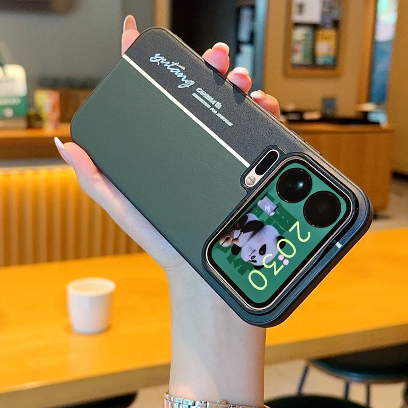 

For Xiaomi 17 Pro Max Case New Fluorescent Line Stitching Plain Leather Anti-drop Cover For Xiaomi 17 Pro Shockproof Funda