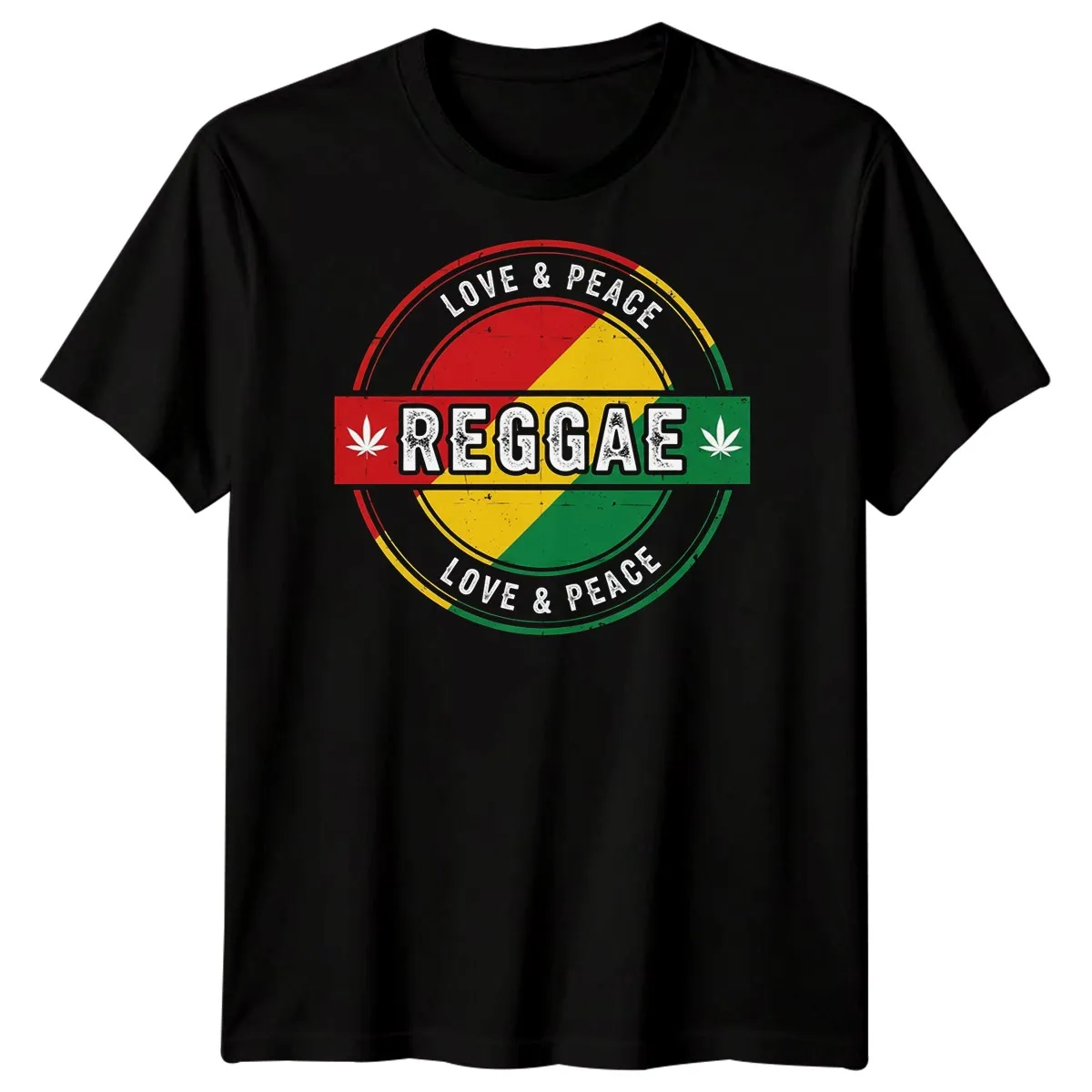 Reggae Music Love And Peace Mens TShirt Vintage Style Emblem