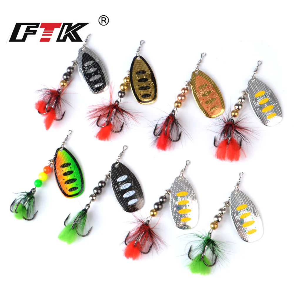 FTK المعادن الصيد إغراء سبينر - مراجعة Fishing Hook Treble وسعره