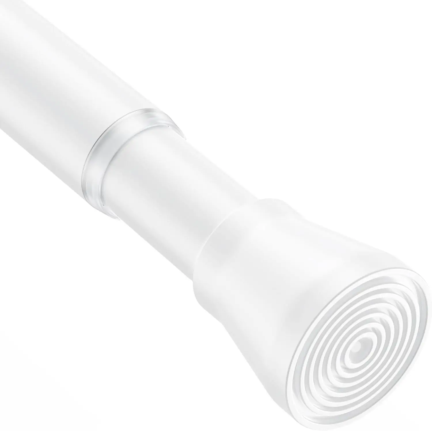 

Shower Rod 34-59 Inch - Non-Slip, No Drill spring curtain tension rod Never Rust Adjustable Tension Curtain Rod, White Shower