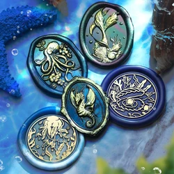 Marine animal brass sealing stamp head Whales/Shells/Pearls DIY wax steel stamps for scrapbooking wedding gifts Invitation ZT137