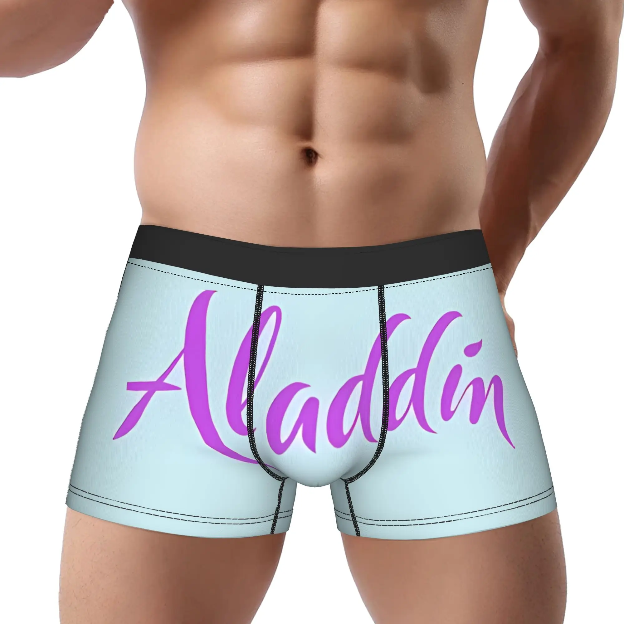 

Blue Aladdin Underpants Breathbale Panties Male Underwear Print Shorts Boxer Briefs