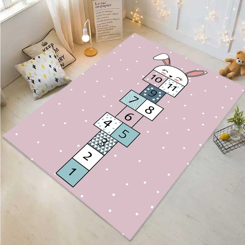 Pink Children Boys Girls Cartoon Game Carpet Kindergarten Early Education Baby Crawling Mat Home Decor