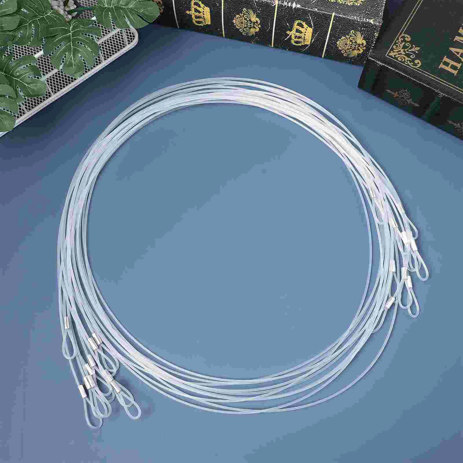 12 Pcs Transparent Nylon Rope Hanging Line Picture Wire Heavy Duty Lanyards Hangers Invisible Cord Clothesline Clear