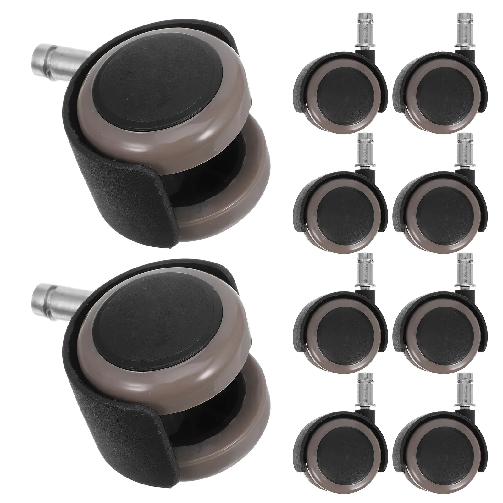 2 Inch Grey Caster Wheels 10 Pack Quiet Smooth Rolling Office Chair Replacement Hard Floor Safe Low Noise